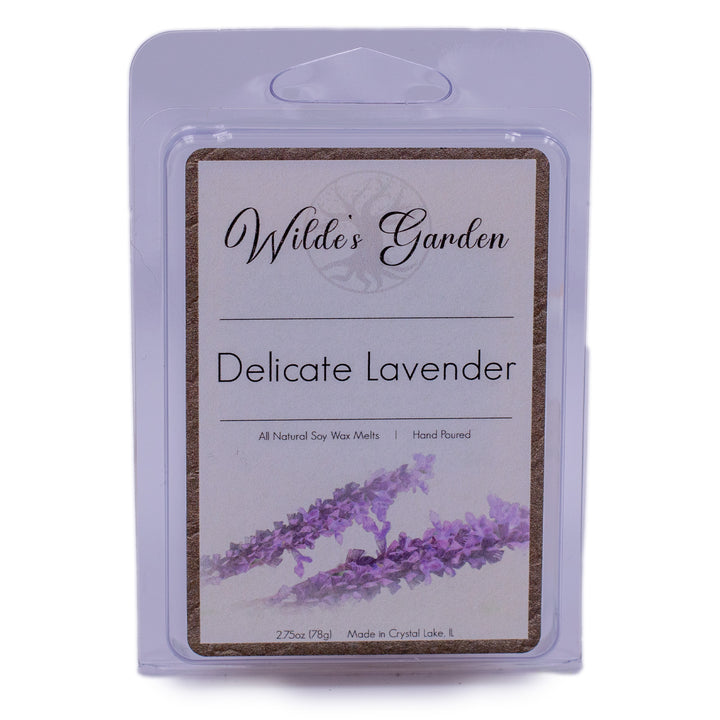 Delicate Lavender, Scented Wax Melts, Lavender Scented, Wilde's Garden, Plain White Background, Front View