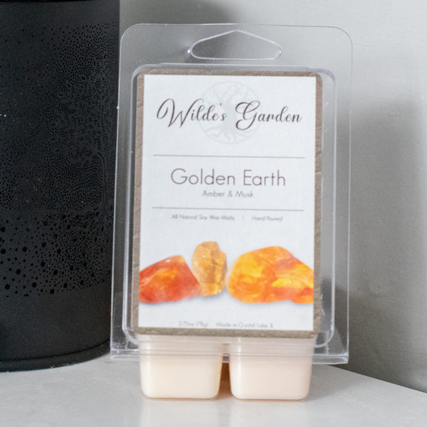Golden Earth, Scented Wax Melts, Amber and Musk Scented, Wilde's Garden, Cover Photo