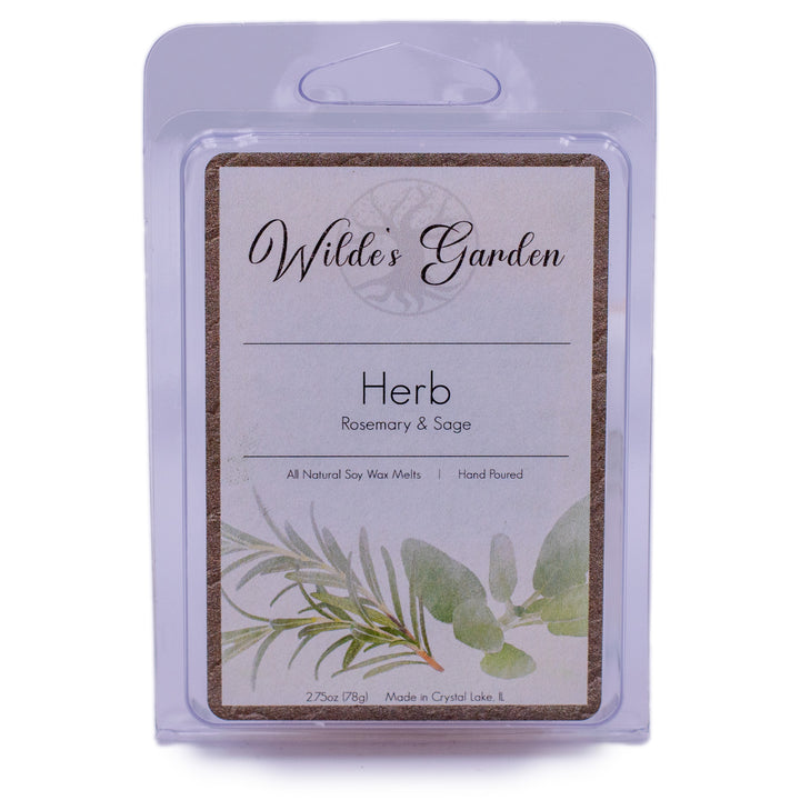 Herb, Scented Wax Melts, Rosemary and Sage Scented, Wilde's Garden, Plain White Background, Front View