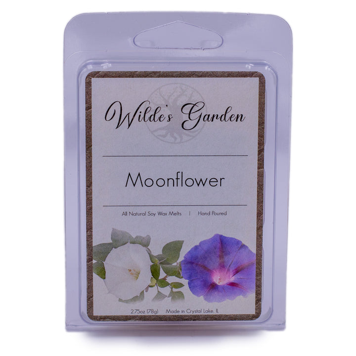 Moonflower, Scented Wax Melts, Moonflower, Pear and Rose Scented, Wilde's Garden, Plain White Background, Front View