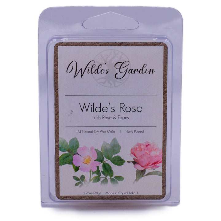 Wilde's Rose, Scented Wax Melts, Lush Rose and Peony Scented, Wilde's Garden, Plain White Background, Front View