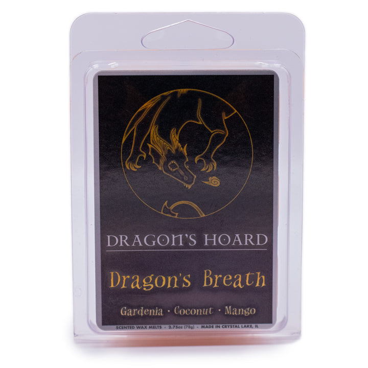 Dragon's Breath, Wax Melts, Gardenia Coconut and Mango, Front View, Plain White Background