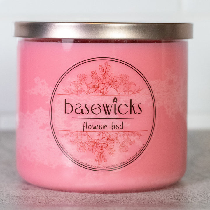 Flower Bed, Soy Wax Candle, Magnolia and Peony Scented, 21oz, Countertop Cover Photo