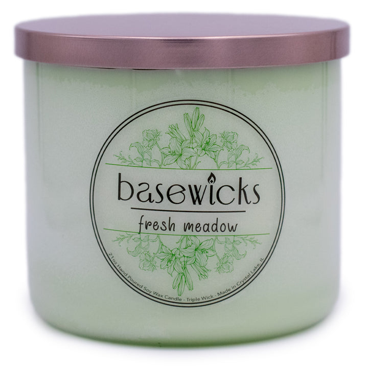 Fresh Meadow, Soy Wax Candle, Spring Florals and Melon, 21oz, Plain White Background