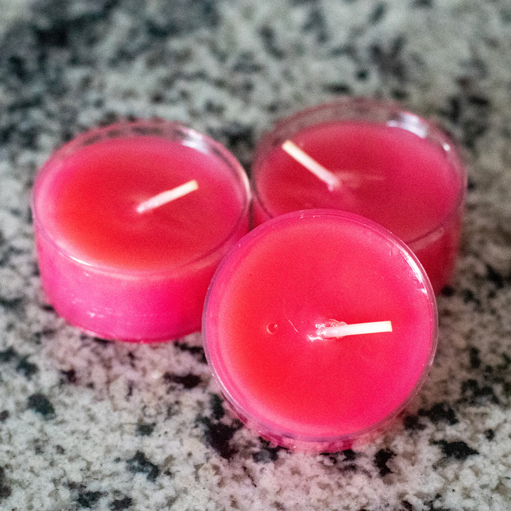 Game Night, Tea Lights 10 Pack, Cucumber, Honeydew, and Rose Scented, Tea Light stack without box