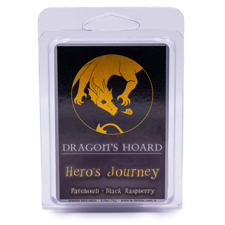 Hero's Journey, Wax Melts, Patchouli and Black Raspberry Scented, Front View, Plain White Background