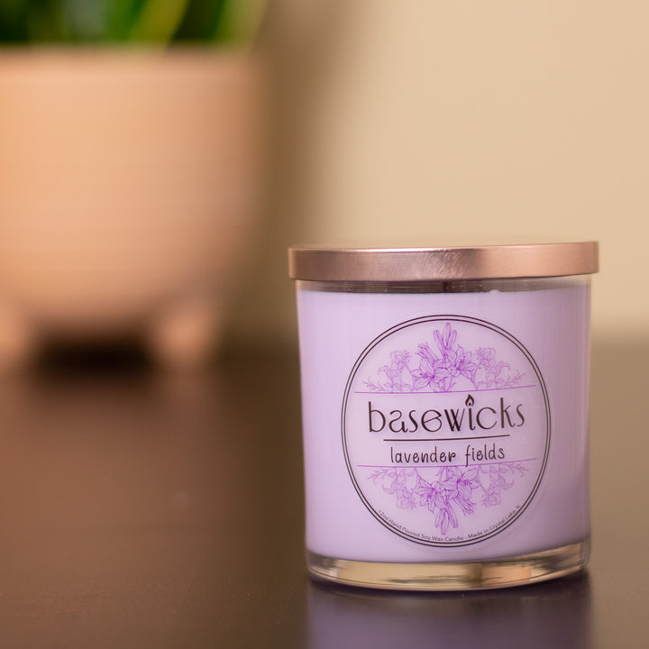 Lavender Fields, Soy Wax Candle, Fresh Lavender Scented, 12oz, House Plant Lifestyle Photo