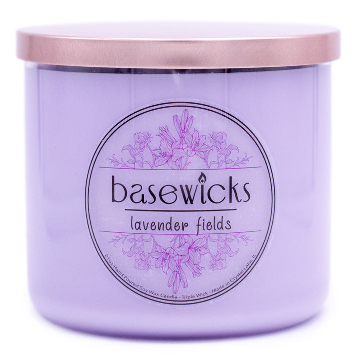 Lavender Fields, Soy Wax Candle, Fresh Lavender Scented, 21oz, Plain White Background