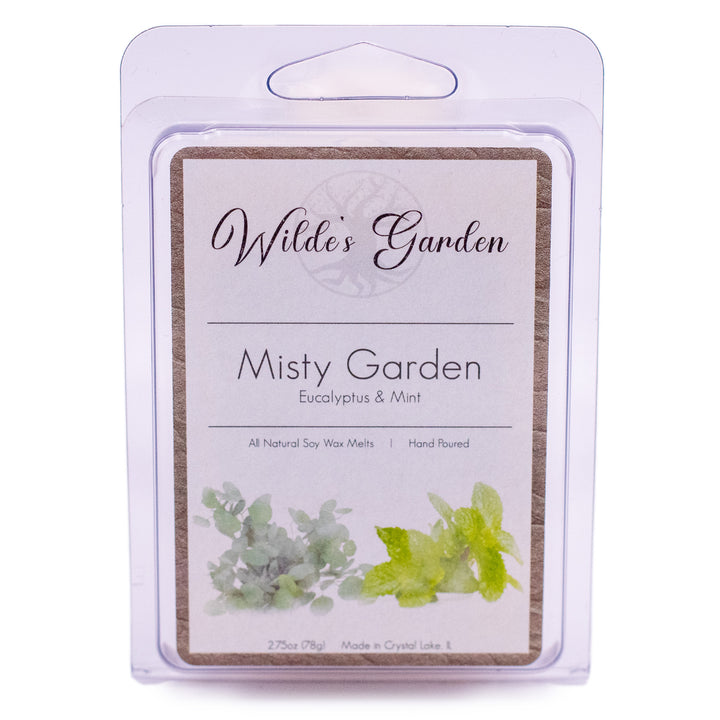 Misty Garden, 16oz Mason Jar Candle, Eucalyptus and Mint, Front View, Plain White Background