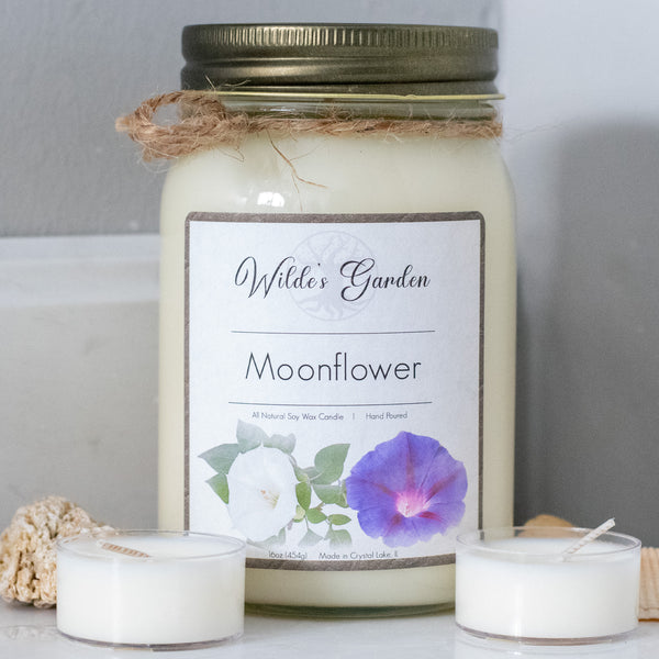 Moonflower, 16oz Mason Jar Candle, Moonflower and Rose, Countertop Cover Photo