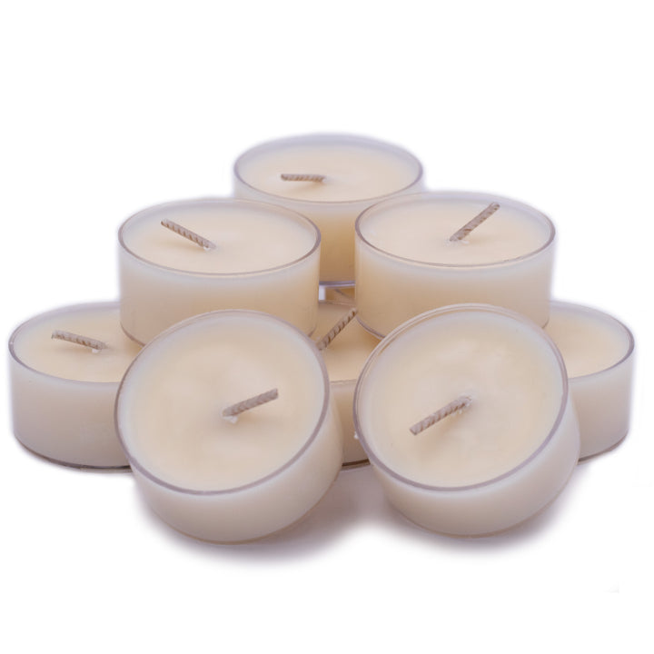 Patchouli, Tea Light 10 Pack, Earthy Patchouli and Spice, Stack without Box, Plain White Background
