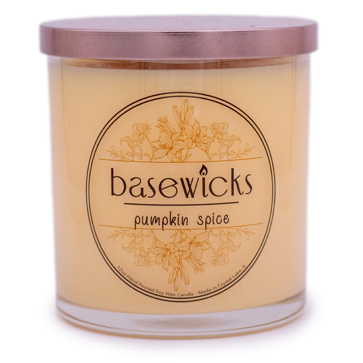 Pumpkin Spice, Soy Wax Candle, Pumpkin Spice Scented, 12oz, Plain White Background