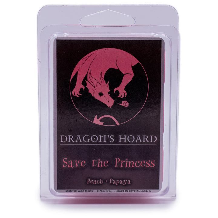 Save the Princess, Wax Melts, Peach and Papaya Scented, Front View, Plain White Background