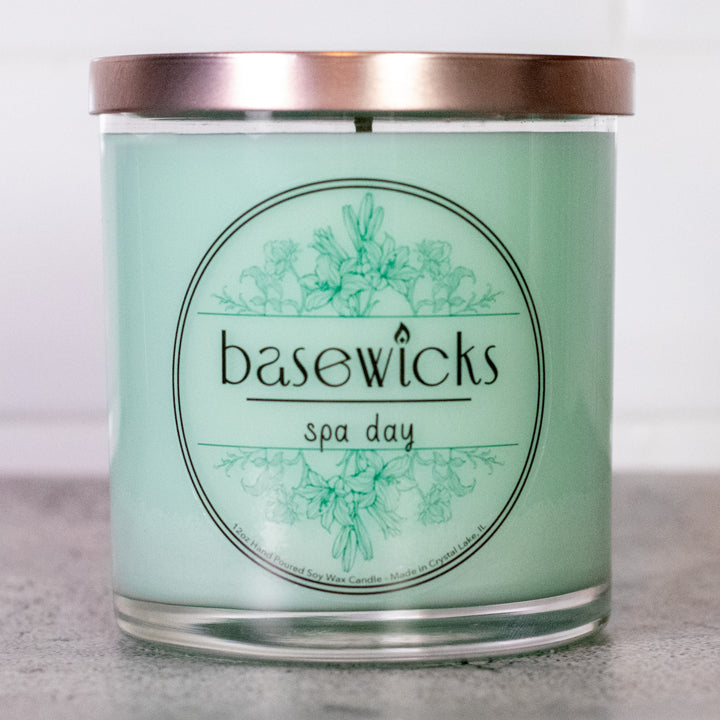 Spa Day, Soy Wax Candle, Eucalyptus & Peppermint Scented, 12oz, Countertop Cover Photo
