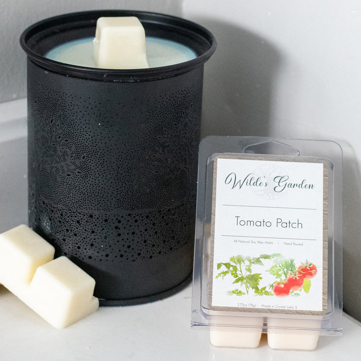 Tomato Patch, Scented Wax Melts, Tomato Vine Scented, Front View with Wax Melter
