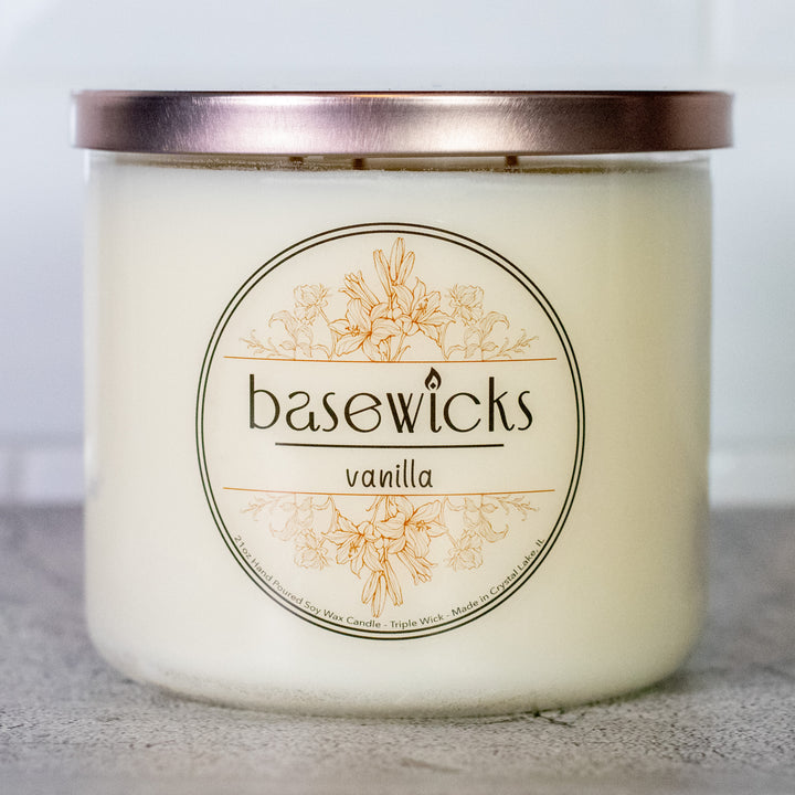 Vanilla, Soy Wax Candle, French Vanilla Bean Scented, 21oz, Countertop Cover Photo