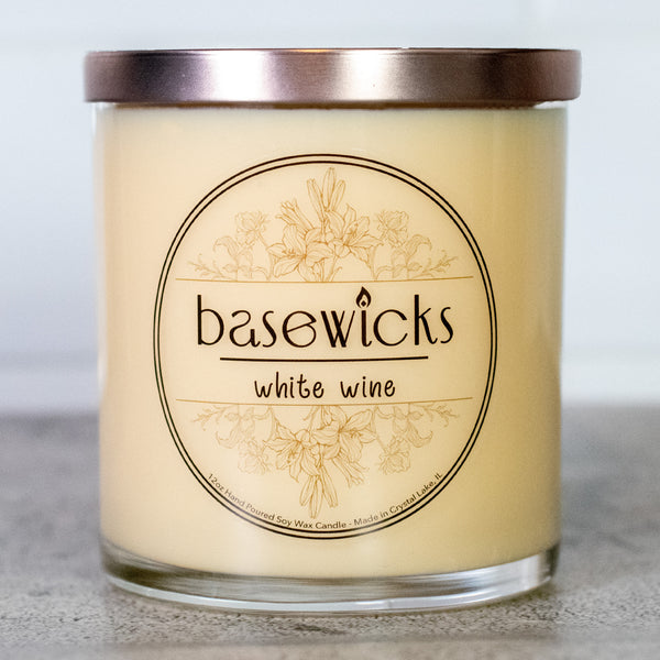 White Wine, Soy Wax Candle, Crisp Chardonnay Scented, 12oz, Countertop Cover Photo