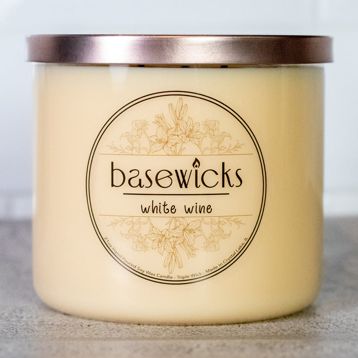 White Wine, Soy Wax Candle, Crisp Chardonnay Scented, 21oz, Countertop Cover Photo